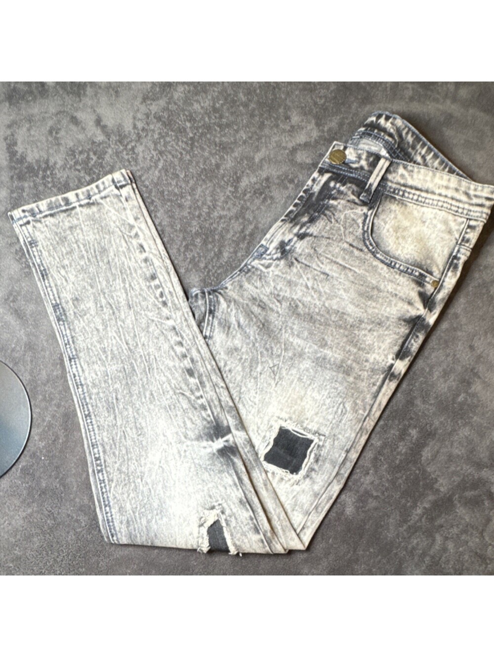 Live Mechanics Sample Tag 1 of 1 Acid Wash Jean Skinny 34W